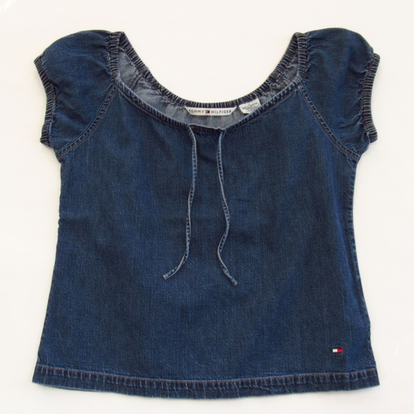 Tommy Hilfiger Tops - Tommy Hilfiger Denim Puff Sleeve Top 6
